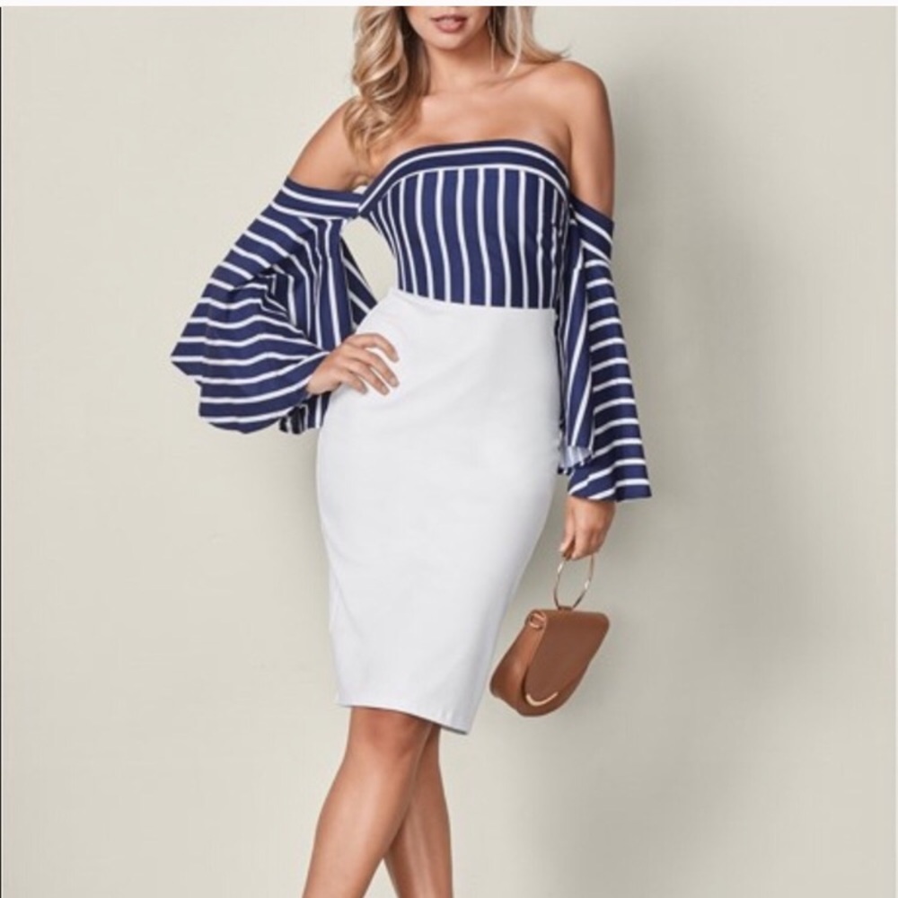 Sleeve detail midi dress